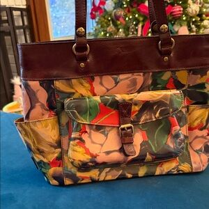 Floral Leather Tote Bag